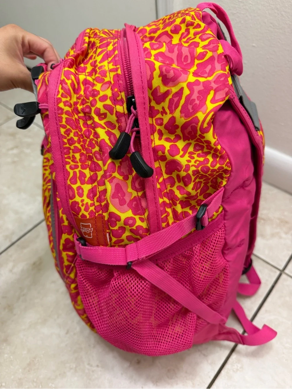 High Sierra Kids Pink and Yellow Leopard-Print Backpack